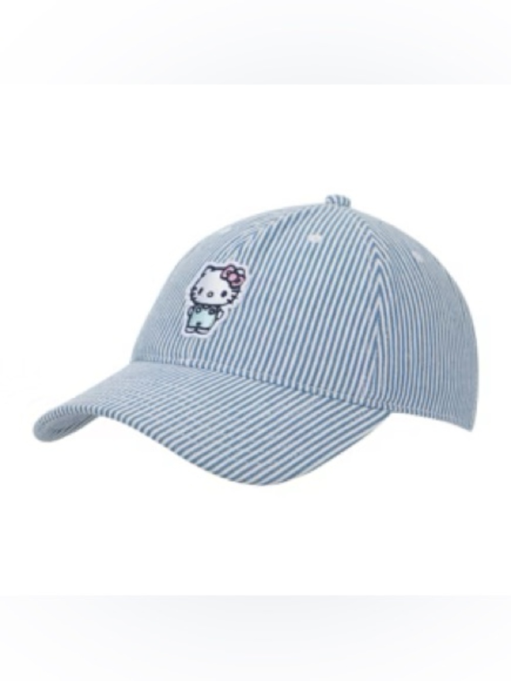 Bioworld Hello Kitty Light Blue White Striped Baseball Cap